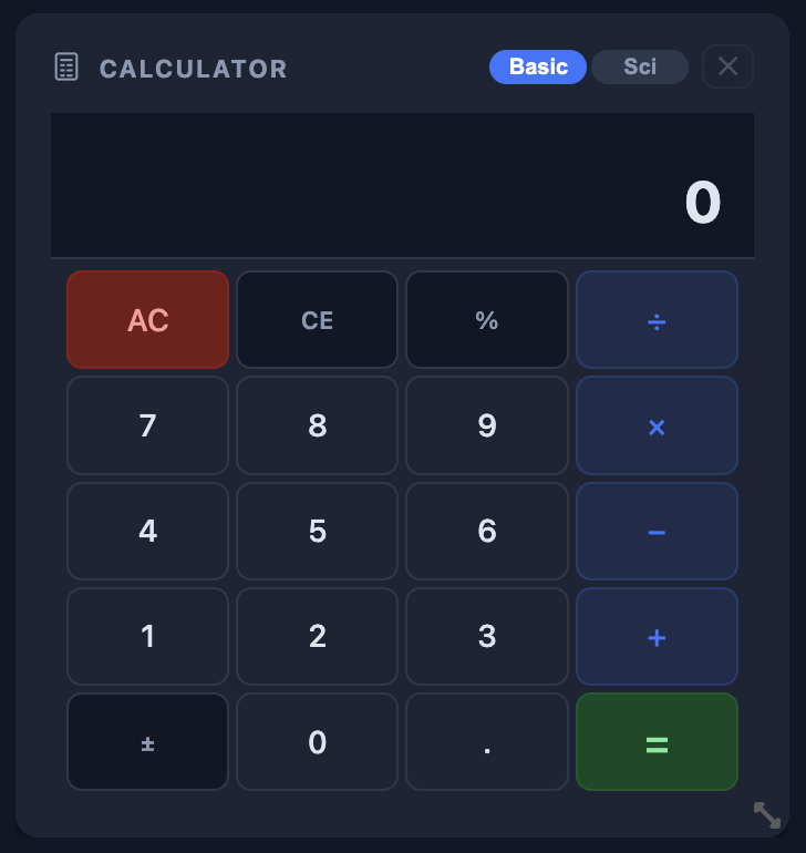 Calculator widget