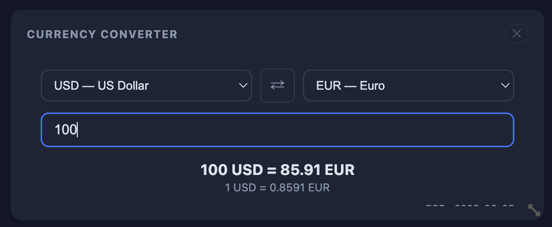 Currency Converter widget