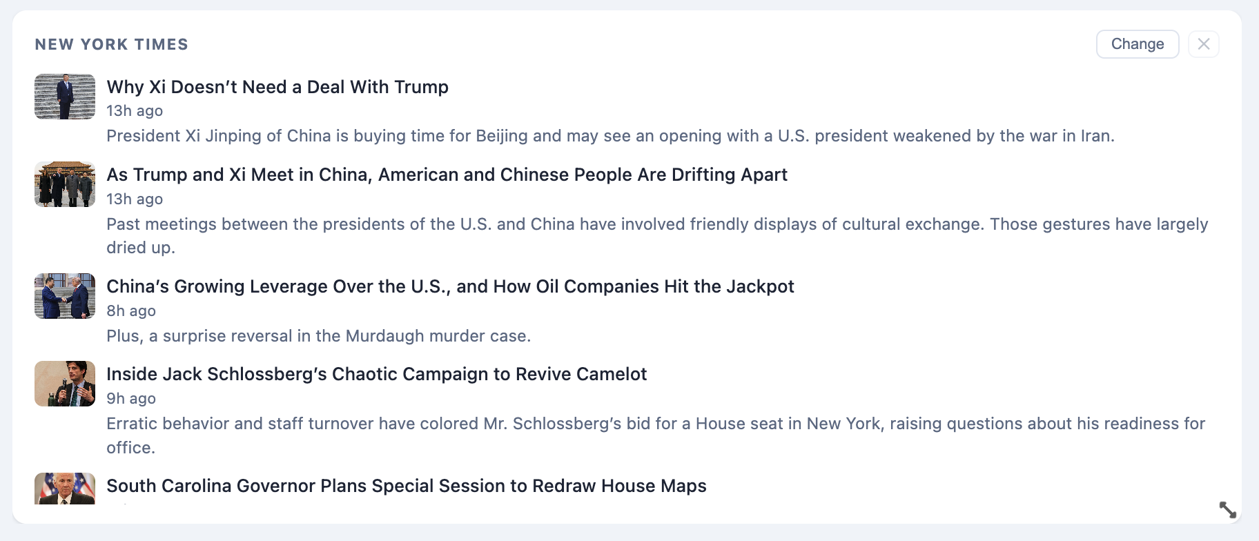 News Feed widget