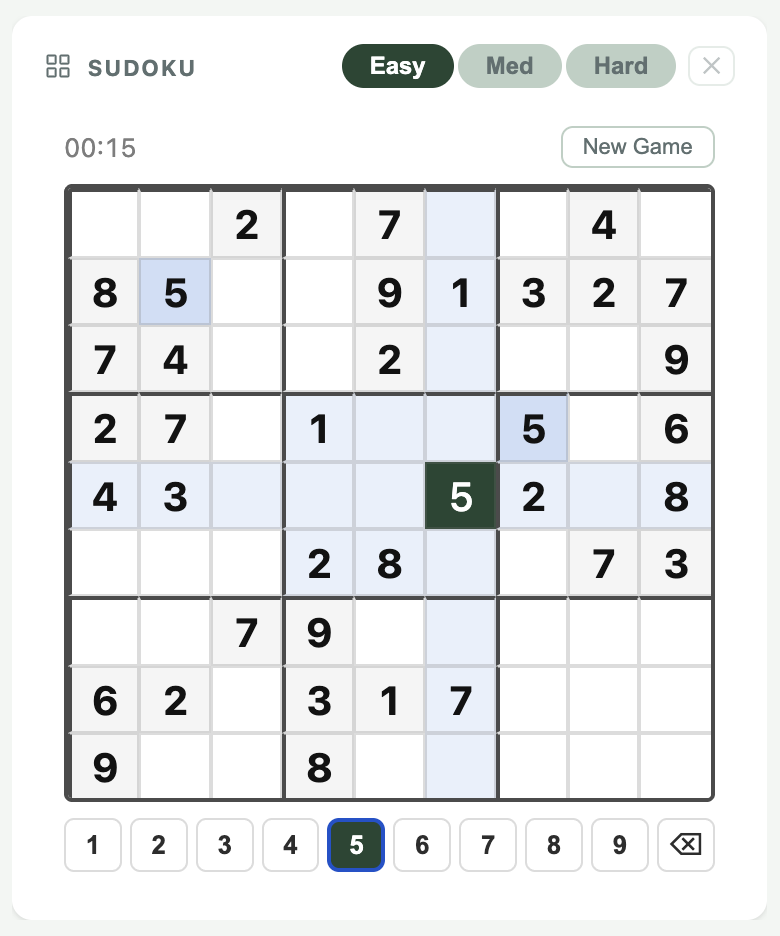 Sudoku widget