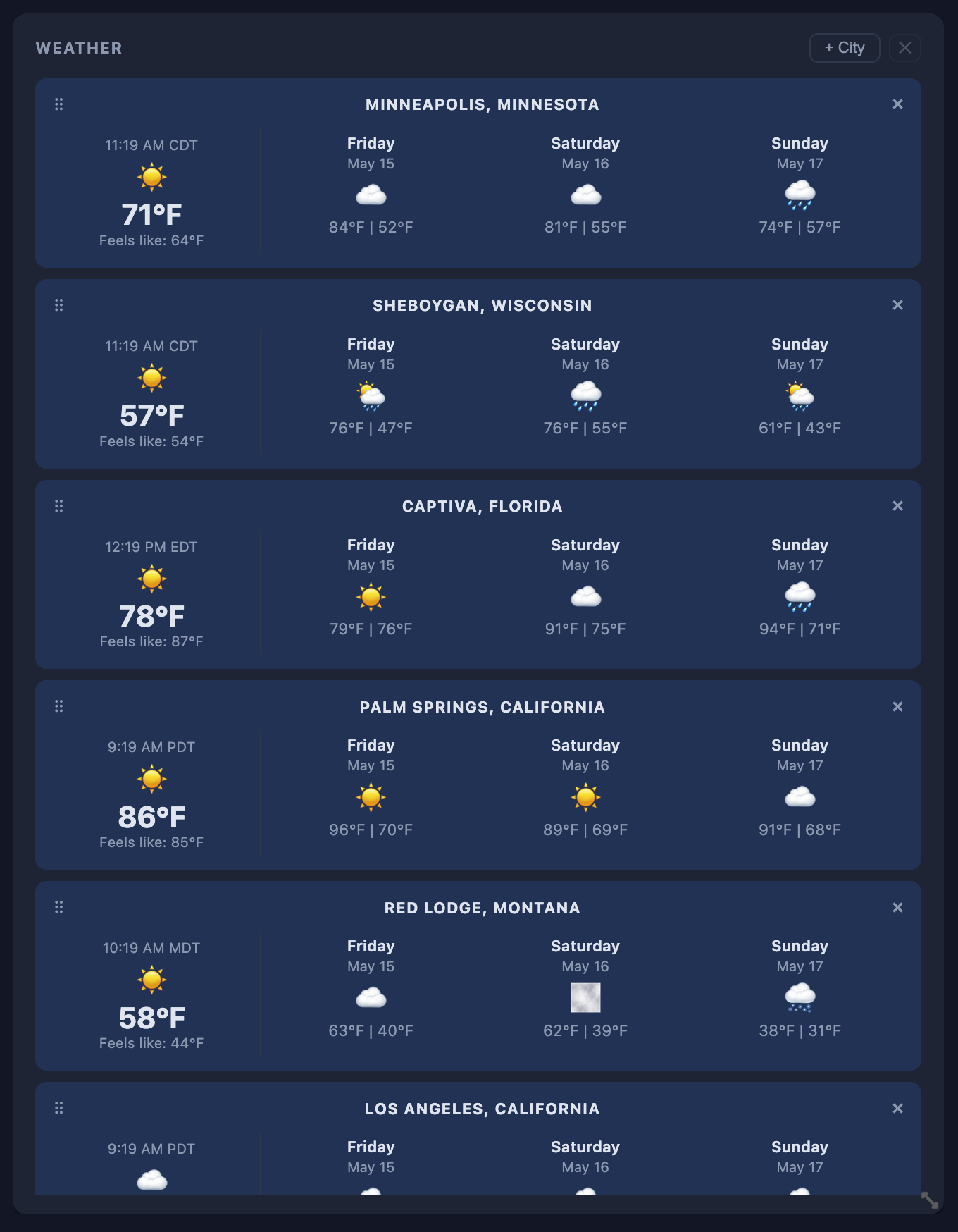 Weather widget